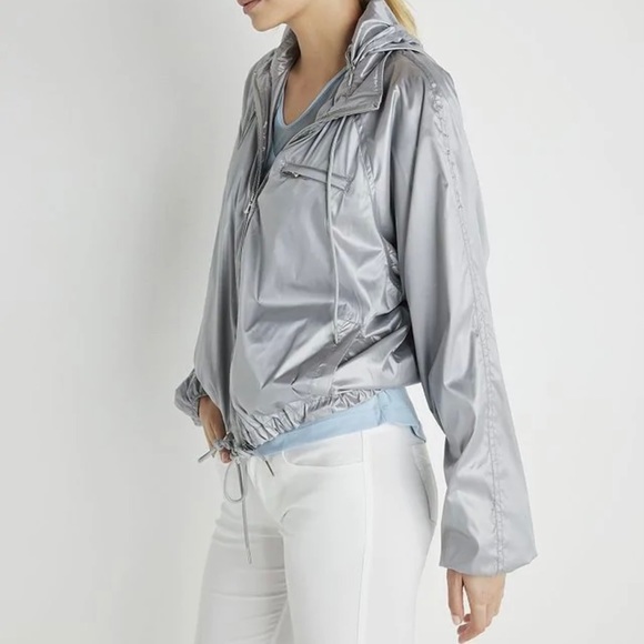 ⭕️ SOLD OUT ⭕️ Anatomie Nani Short Windbreaker Jacket Silver Grey - Picture 5 of 6